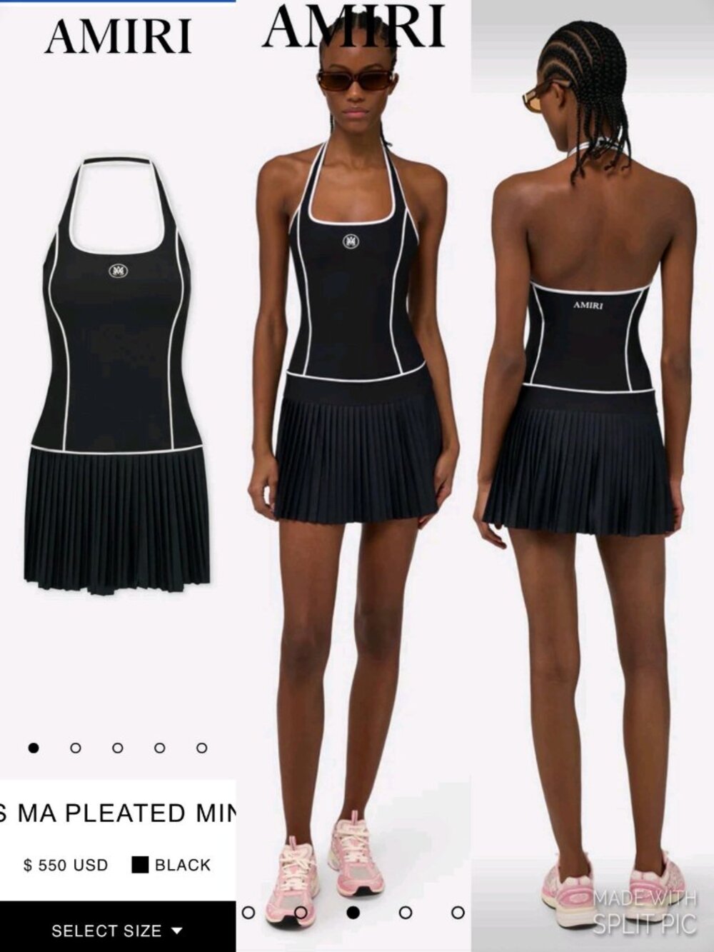 amiri pleated dress
